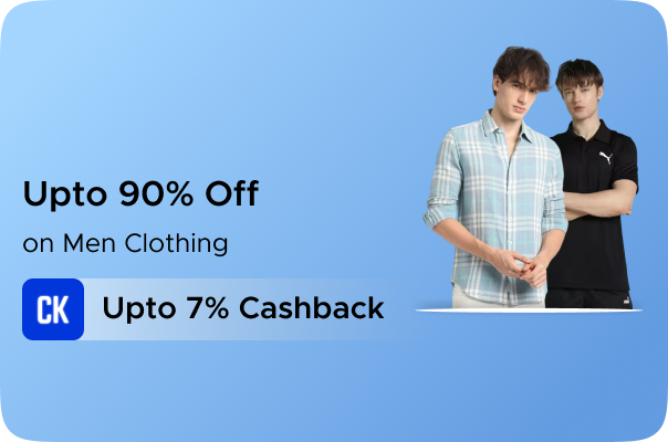 Ajio: Upto 90% Off on Men Clothing + Upto 7% CashKaro Cashback